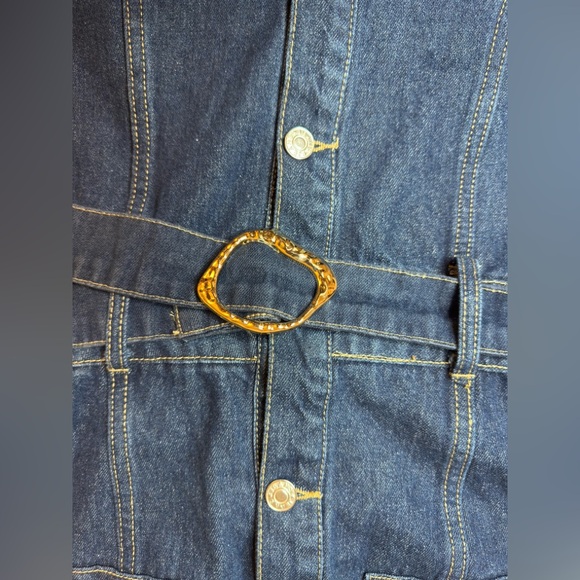 MICAS Denim Button-Front Maxi Dress Size Large New With Tag - Picture 7 of 8